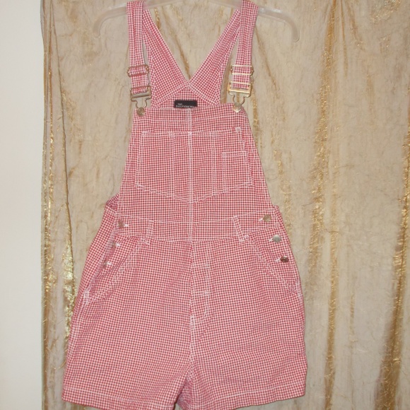 red and white checkered overalls